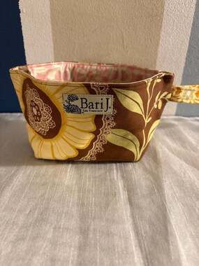 Bari J. San Francisco Floral Fabric Wristlet Pouch - Brown & Yellow